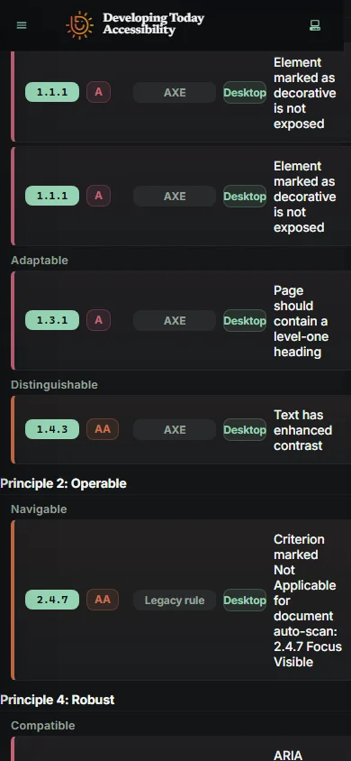 Mobile dark mode screenshot of the same element